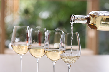 White wines in a row